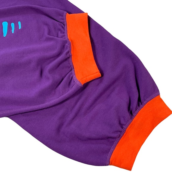 Zumba size large bright purple, yellow, & blue capri sweatpants, EUC, like new - Picture 10 of 15